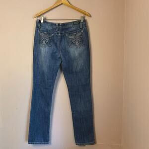 Vintage 2000s Y2K rhinestone embellished straight leg Earl jeans size 8